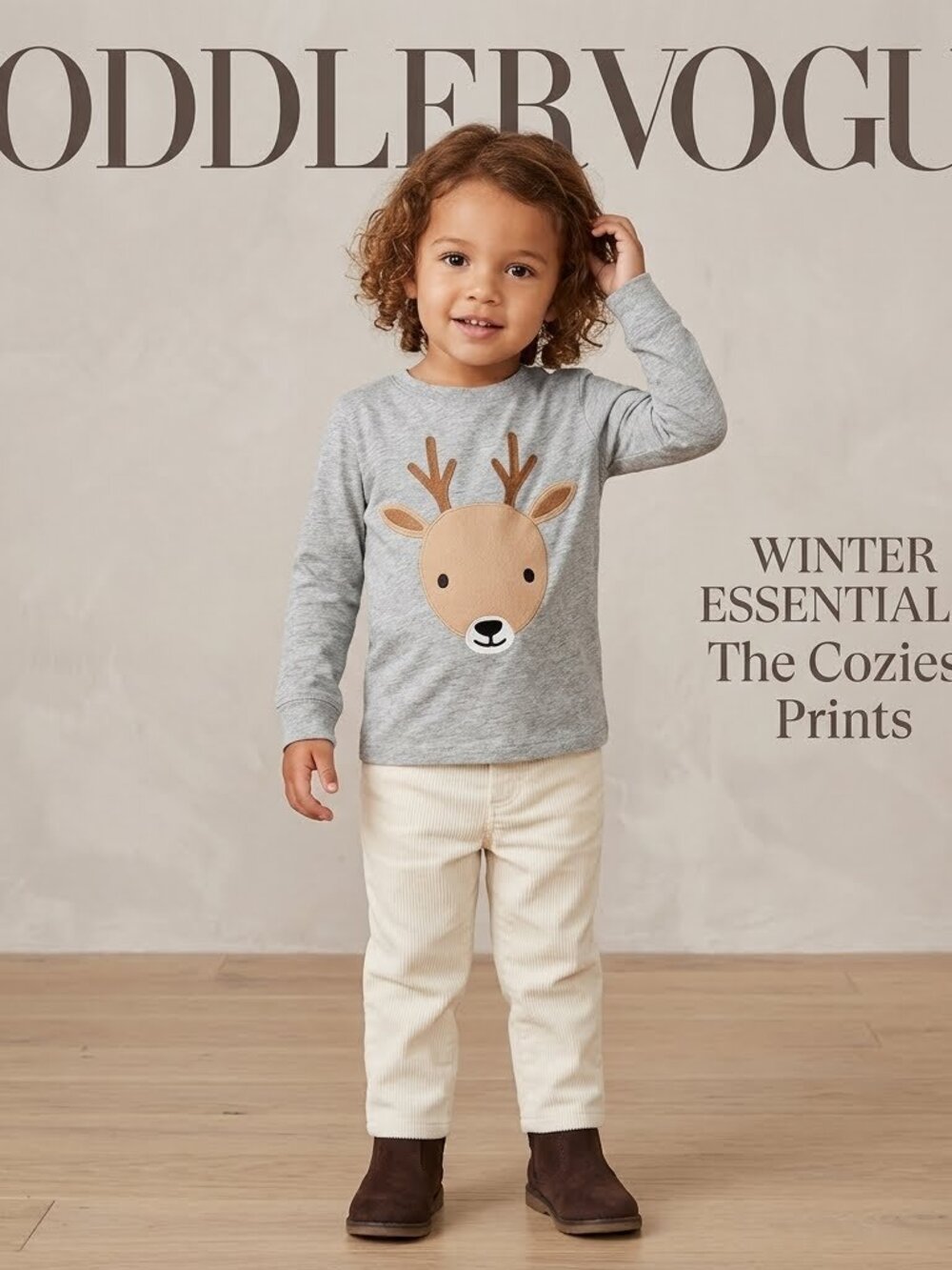 3/$20 Bundle •Christmas Toddler Gray Long Sleeve Reindeer Shirt Sz 2T NWOT
